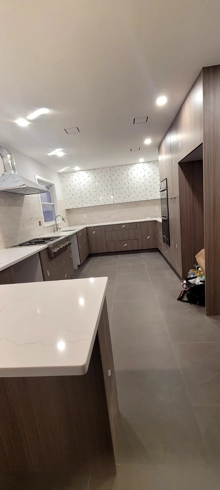Modern kitchen during