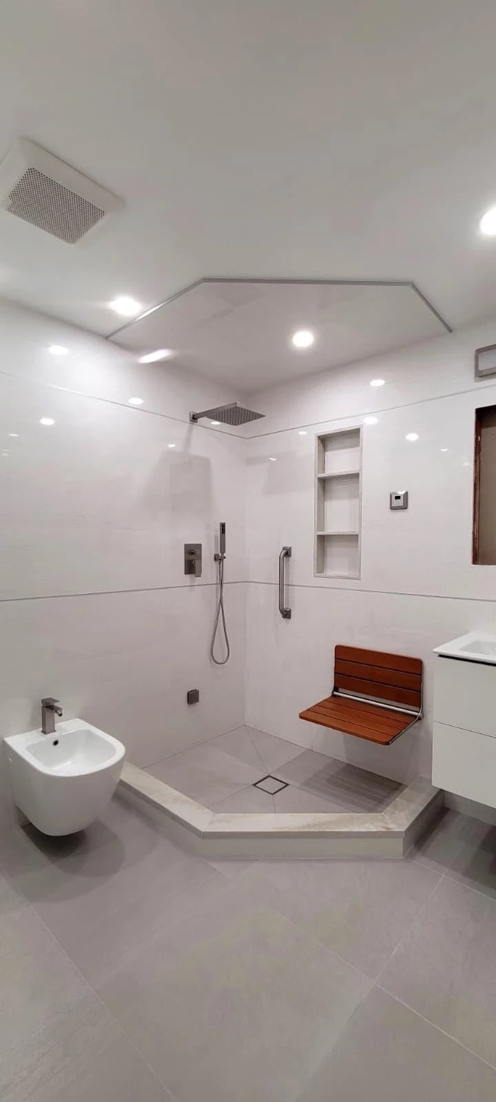 Walk-in shower bathroom, view 2